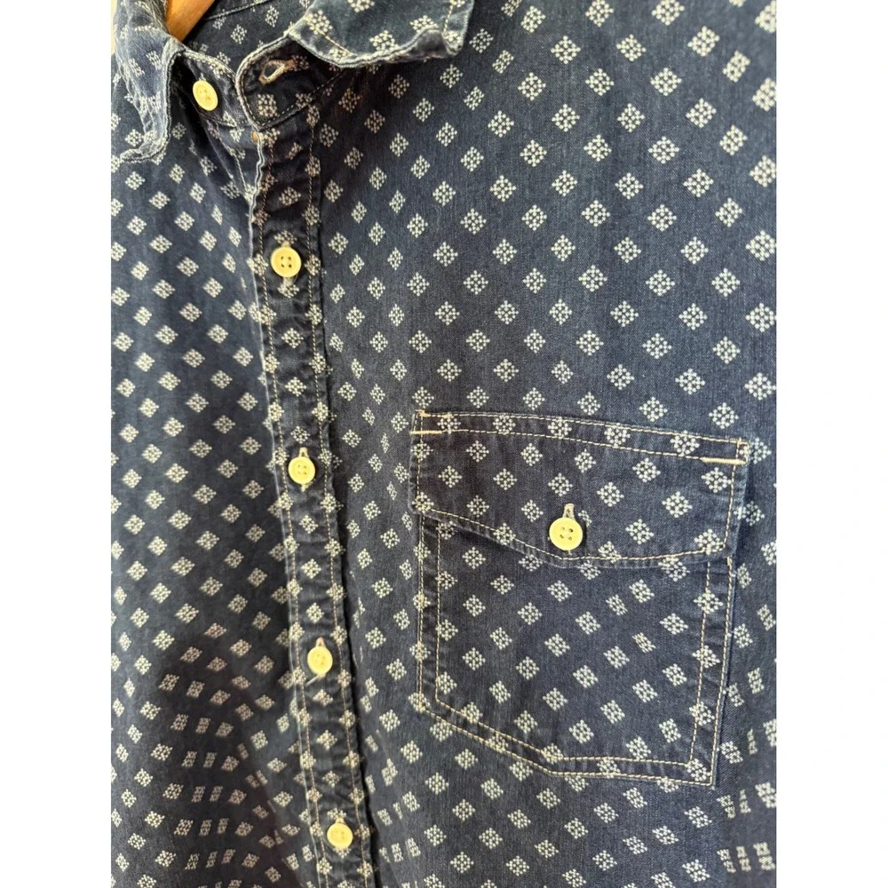Lucky Brand Mens California Fit Vintage Print Short Sleeve Casual Summer Shirt L